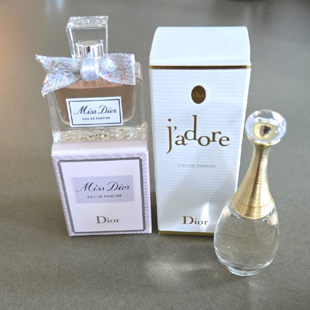 Brand New in box never used DIOR Duo Miss Dior & JADORE collectible Bottles